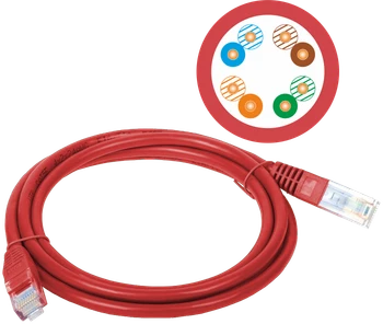 Patch-cord U/UTP kat.5e PVC 0.5m raudona ALANTEC