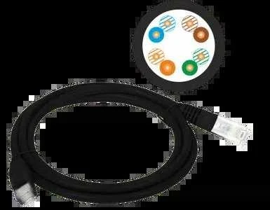 Alantec KKU5CZA2 tinklo kabelis, juodas, 2 m, Cat5e U/UTP (UTP)