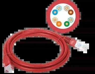 Komutacinis laidas U/UTP kat.5e PVC 3.0m raudonas ALANTEC