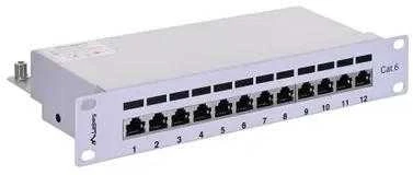 LANBERG PPF6-9012-S Lanberg Patch Panel 10, 12 port 1U, cat.6, pilkas