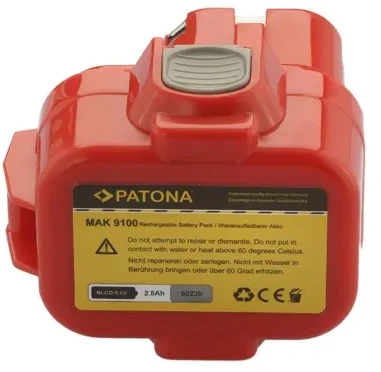 Elektrinio įrankio akumuliatorius - PATONA Makita 9001, 9100A 9,6 V 2 500 mAh Raudona