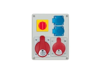Pawbol B.1095W Paskirstymo plokštė R-BOX 240 1x32A/5P 1x16A/5P 2x250V, jungiklis L/P IP44 B.1095W