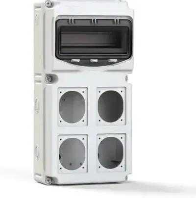 PCE ROZDZIELNICE BUDOWLANA FLEX, 10-MOD, Z 4 OTWORAMI NA GNIAZDA , MATERIAŁ ABS IP66/67, 15851004