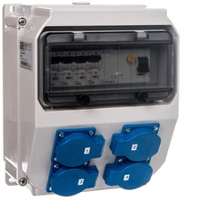 PCE Stacionarus skirstomasis įrenginys LUBLIN 9 moduliai su apsauga 4xGS 16A 250V FI40 IP44 9018012 - 9018012