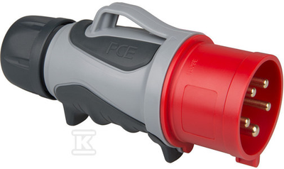 Pce FAZIŲ KEITIMO KIŠTUKAS 32A/5P/400V GRIP TT IP44