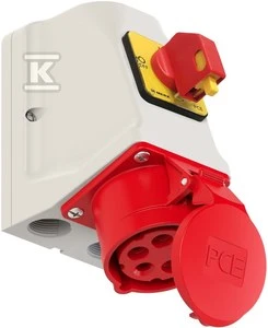 PCE kombinuotas lizdas su jungikliu 0-1 32A M25 32/5 400V IP44 925-6w