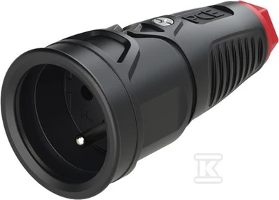 PCE nešiojamas guminis lizdas 16A 2P+Z 230V IP20 TAURUS2 2410-srw