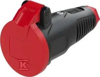 PCE Nešiojamas guminis lizdas su atvartu 16A 2P+E 230V SCHUKO IP54 TAURUS2 2522-sr