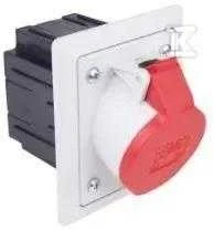 PCE Kištukinis lizdas su aliuminio 32A 5P 400V / 80x97 / pilku IP44 TWIST 425- 6pkg