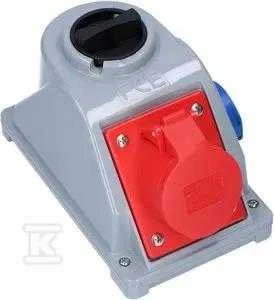 PCE Fiksuotas lizdas su jungikliu Combo-Pol 16A 400V 3P+Z+N 230V IP44 96061541W