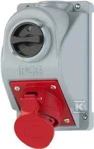 PCE Kištukinis lizdas su jungikliu L- 0- P 16A 5P 400V IP44 COMBO- POL (960615401W)