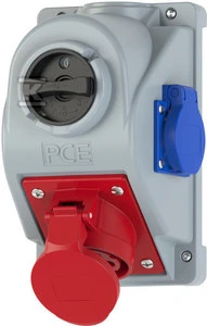 PCE Fiksuotas lizdas su jungikliu L- 0- P 16A 4P 400V + 2P + Z 230V IP44 COMBO- POL (960615411W)