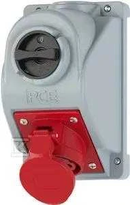 PCE Fiksuotas lizdas su jungikliu L-0-P 32A 5P 400V IP44 COMBO-POL (960625401W)