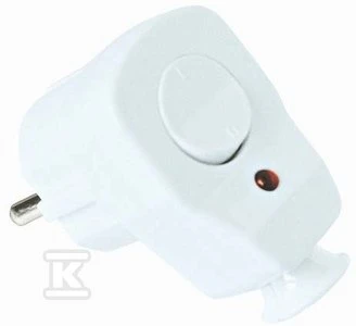 PCE 16A IP20 2P+Z kampinis kištukas su 0-1 jungikliu ir baltos diodu (9002216)