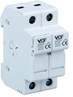 2 polių saugiklių bazė VCX CF PV32 2P