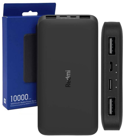 Xiaomi | Redmi Power Bank | 10000 mAh | USB, USB-C | Juodas