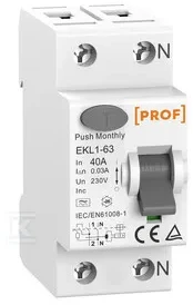 Prof DIFERENCIALINIS JUNGIKLIS EKL1-63H-40A-2P-6KA-TYP