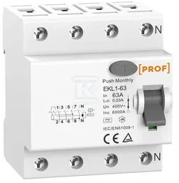 Prof Skirtuminis automatinis jungiklis EKL1-63H-63A-4P-6KA-TIPAS