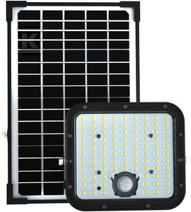 V-tac 30W LED prožektorius su saulės baterija, juodas, 6400K, su judesio davikliu