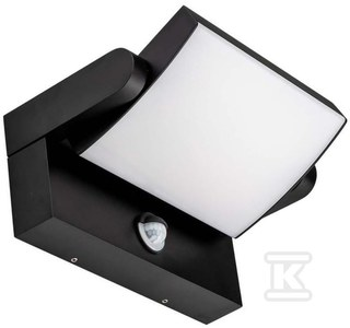 Sieninis šviestuvas V-tac 17W LED sieninis lauko šviestuvas, juodas, 4000K, IP65, su judesio davikliu
