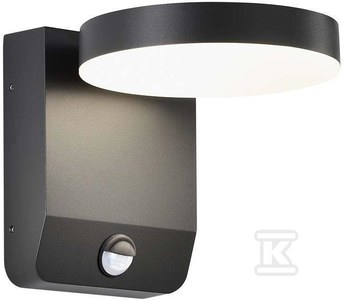 Sieninis šviestuvas V-tac 17W LED sieninis lauko šviestuvas, juodas, 4000K, IP65, su judesio davikliu