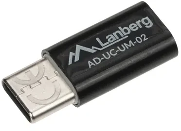 LANBERG AD-UC-UM-02 adapteris USB TYPE-C M -MICRO-B F 2.0 Juodas