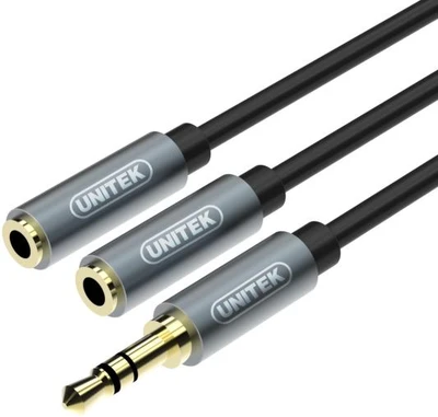 UNITEK Y-C956ABK Unitek Cable miniJack 3,5mm (M) - 2x 3,5mm (F) Y-C956ABK