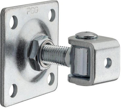 PSG 61.018.01 vyris su plokštele 80x80x3mm - M16 sriegis (reguliuojamas, cinkuota kilpa)