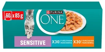 Purina Nestle ONE Sensitive Cat GiGMVChkn&Crt 60x85g