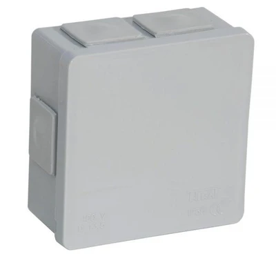Tuščia ant paviršiaus montuojama dėžutė su 6 įvadais VIPLAST VP-02 click Pilkas IP55 86x86x40mm 002-03