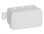 Tuščia ant paviršiaus montuojama dėžutė su 8 įvadais VIPLAST V8 click Baltas IP54 80x45x41mm 038-01