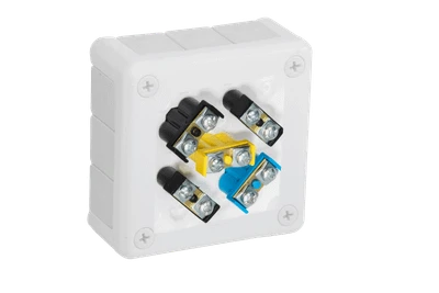 Ant paviršiaus montuojama dėžutė su gnybtais, 12 įvadų VIPLAST VP-41 Baltas IP55 98x98x42mm 041-51