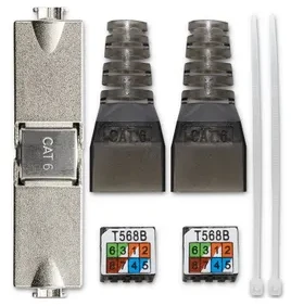 Kištukas rj45 be įrankių stp cat6 lizdas kaištis t568b t568a Qoltec
