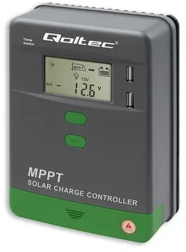 Qoltec MPPT saulės įkrovimo valdiklis 10A 12V/24V LCD 2xUSB