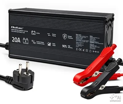 Qoltec Specializuotas LiFePO4 akumuliatoriaus įkroviklis 12V | 20A | PF 0.9 | LED | Protingas įkrovimas