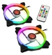 Raijintek IRIS 14 Rainbow RGB LED korpuso ventiliatoriai, 2-Part Set su valdikliu – 140mm