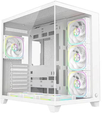 RAMPAGE PC CASE WITH TEMPERED GLASS baltas