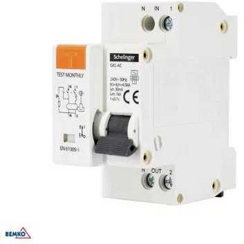 RCBO 2P B 16A 30mA TIPO AC SCHELINGER grandinės pertraukiklis