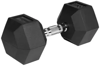 Gumuotas ketaus hantelis HEX 20kg, REBEL ACTIVE