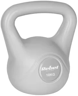 REBEL ACTIVE Kettlebell bituminous pilka 10 kg
