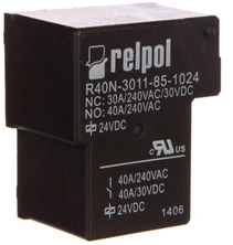 Relpol 2614814 Pramoninė relė 1P 40A 24V DC PCB R40N-3011-85-1024 ...