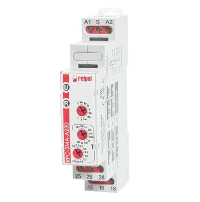 Relpol Laiko relė 2P 1 sek.-10 dienų 230V AC 50/60 Hz daugiafunkcis RPC-2MA-A230 863201