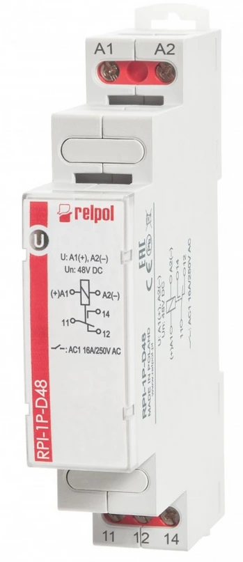 Relpol Elektromagnetinė relė 1P 16A 48VDC AgSnO2 RPI-1P-D48 863357
