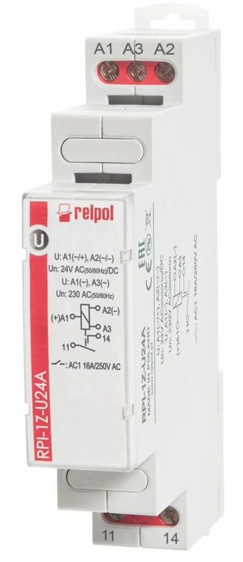 Relpol Elektromagnetinis siųstuvas 1Z 16A 24VAC / DC arba 230 VAC AgSnO2 RPI- 1Z- U24A 863371