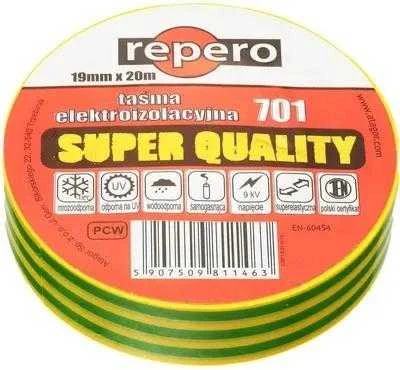 Blue Line REPERO 701 izoliacinė juosta geltonai žalia 19 mm x 20 m