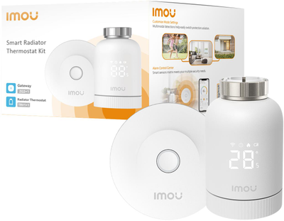 IMOU KIT-TRV1-EU-2 ZigBee termostatinės galvutės rinkinys su 6 adapteriais ir šliuzu