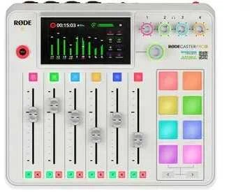 Raudonas RODECaster Pro II Baltas - podcast'ų gamybos studija, baltas