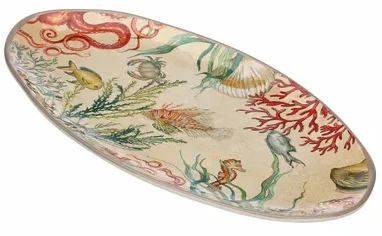 Rose&Tulipani Sea life melamino ovalus padėklas - 52 x 30 cm
