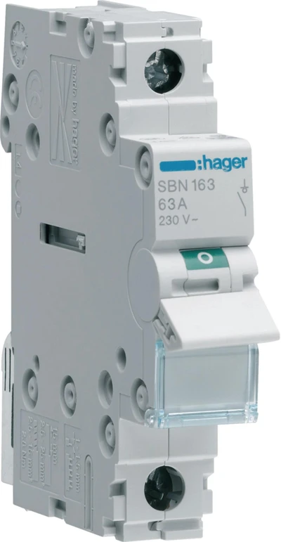 Hager SBN163 atjungiklis 63A vienpolis