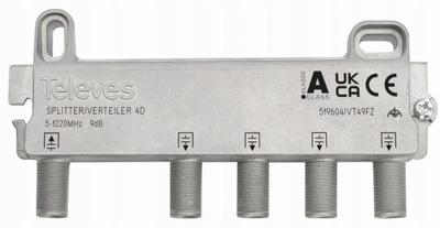 4 krypčių TV antenos skirstytuvas F4D 519604 Televes